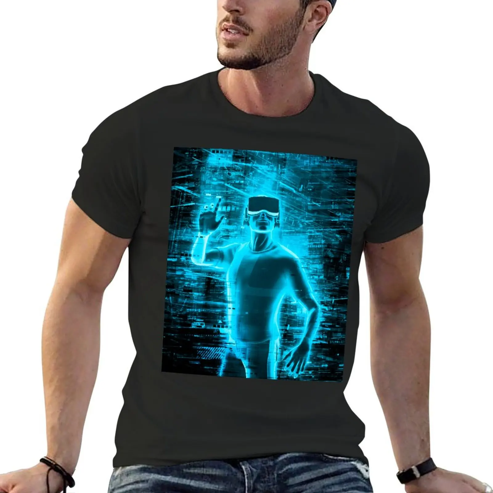 

Virtual Reality User T-Shirt sublime oversized graphic tee street wear vintage graphic tee Short sleeve tee men