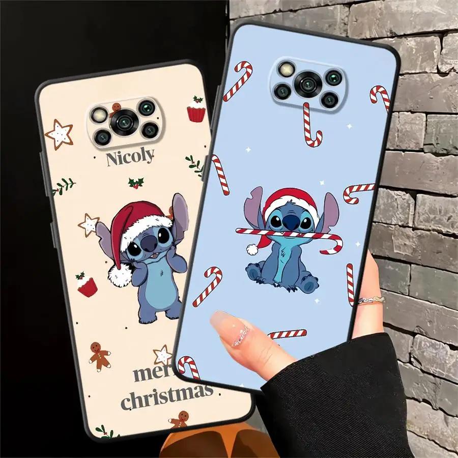 لينة عودة غطاء الهاتف القضية ل Xiaomi Poco F3 F4 F5 C50 M5 X3 X4 X5 C65 C51 M3 M4 برو عيد الميلاد لطيف غرزة البخاخة