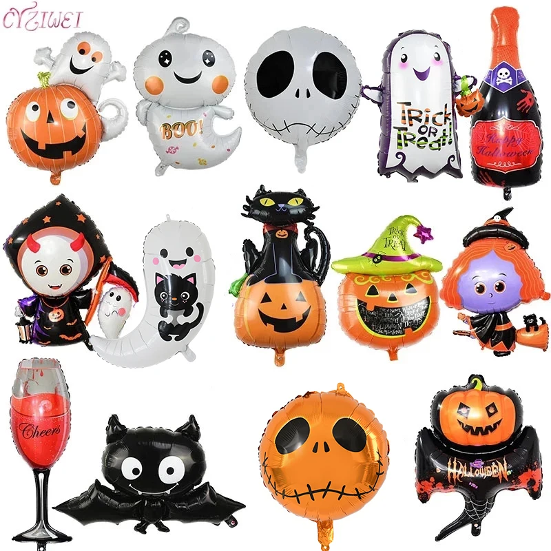 

Halloween Pumpkin Ghost Balloons Decorations Spider Foil Balloons Inflatable Toys Bat Globos Halloween Party Supplies Kids Toys