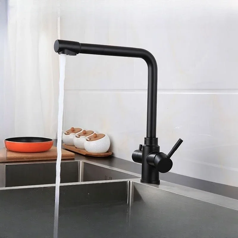 

Кухонный смеситель из нержавеющей стали 304 для горячей и холодной воды с функцией очистки воды, для раковины, с поворотным изливом (семь положений)