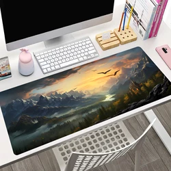 Magnificent Landscape Pictures Keyboard Mouse Pad Desk Mat, 3D Gaming Mouse Pad Mouse Pad Non-Slip Rubber Base Stitched Edges