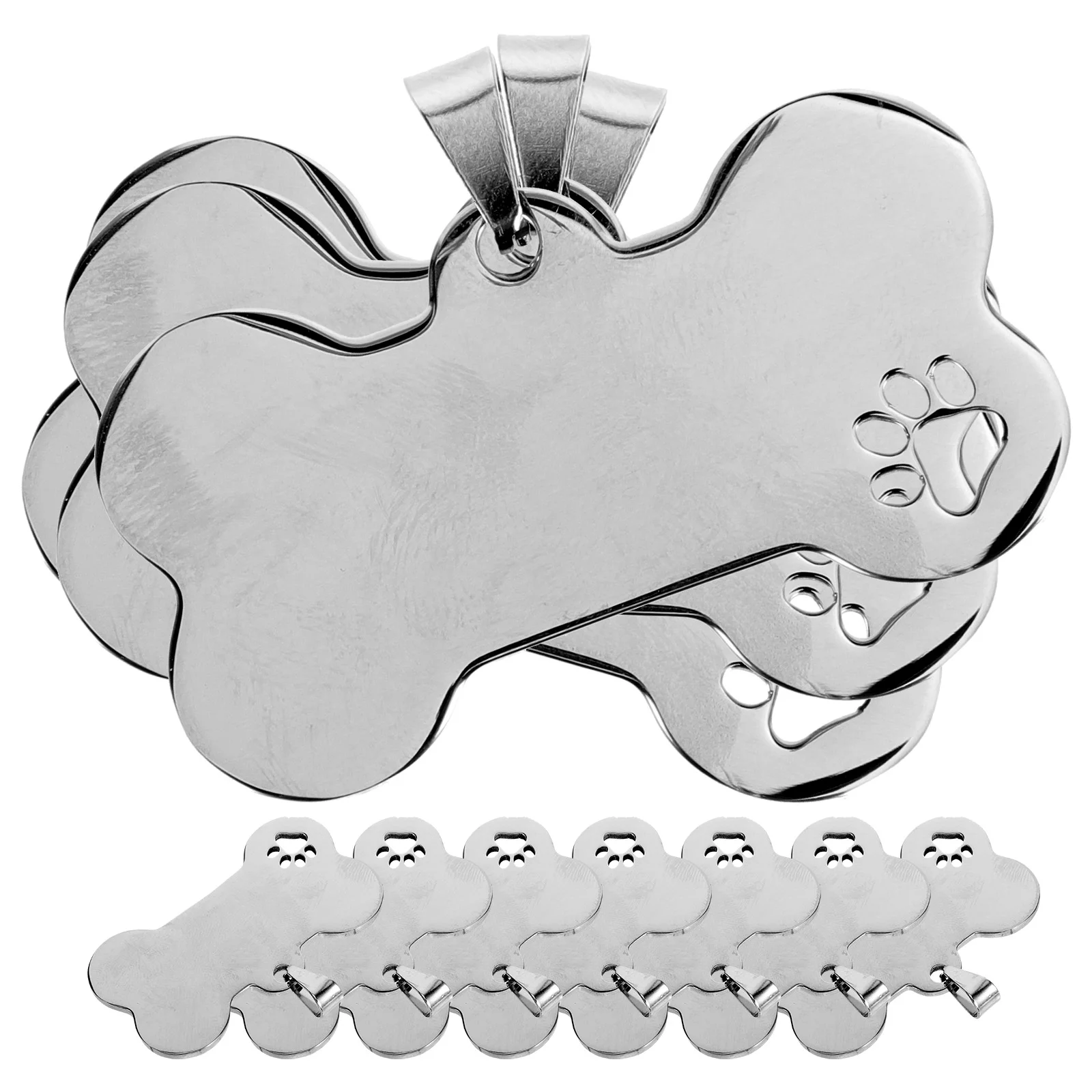 

10 Pcs Pet Bone Dog Tag Kits Id Name Tags for Dogs Metal Personalized Engraved Pets