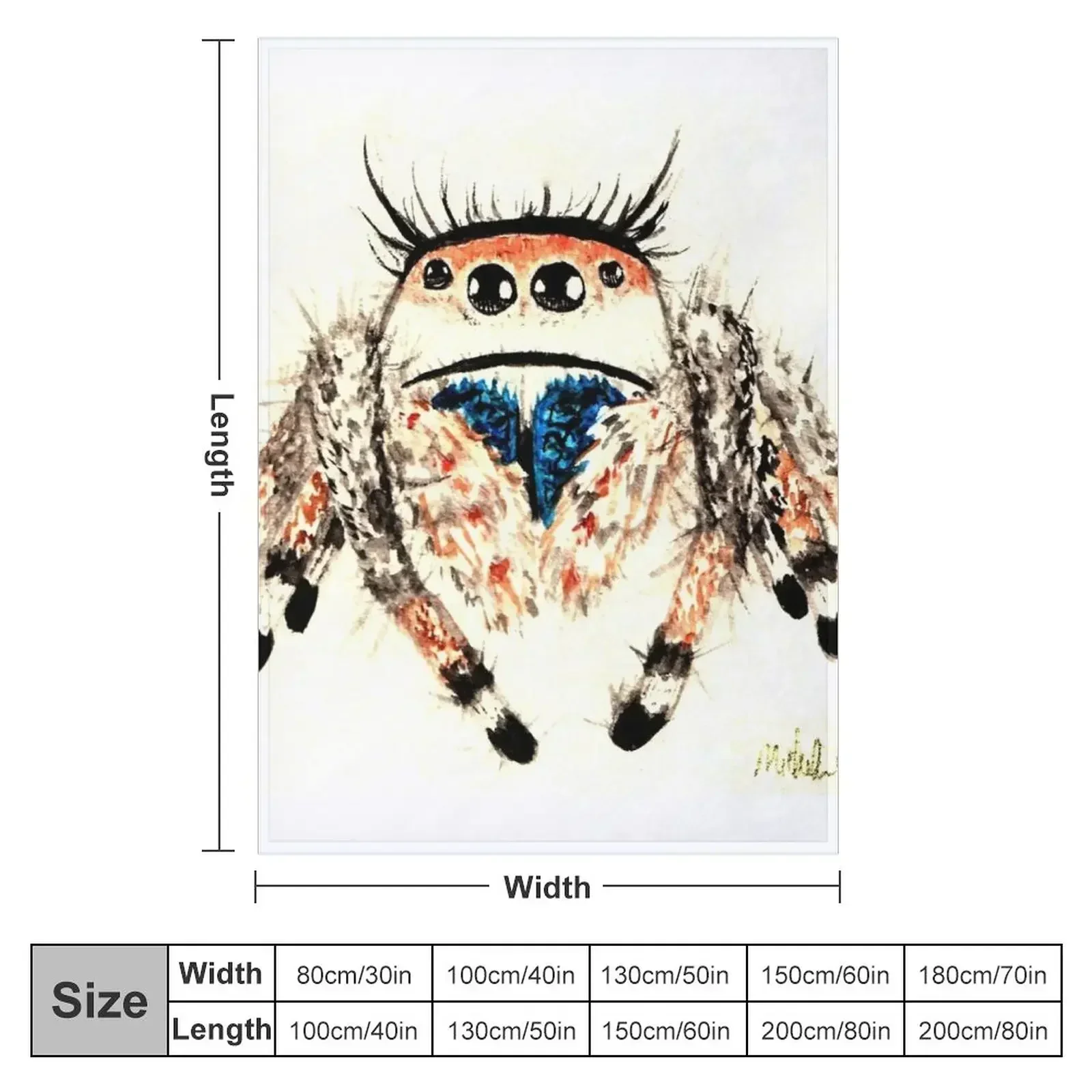 Phid. Regius Jumping Spider Watercolor Throw Blanket Soft Beds Warm Thins Flannels Blankets