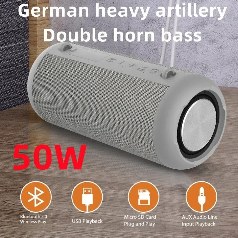 50W Sound Box Portable Outdoor Stereo Sound Quality Bass Wireless Light High-power Music Player Caixa De Som Bluetooth Speaker