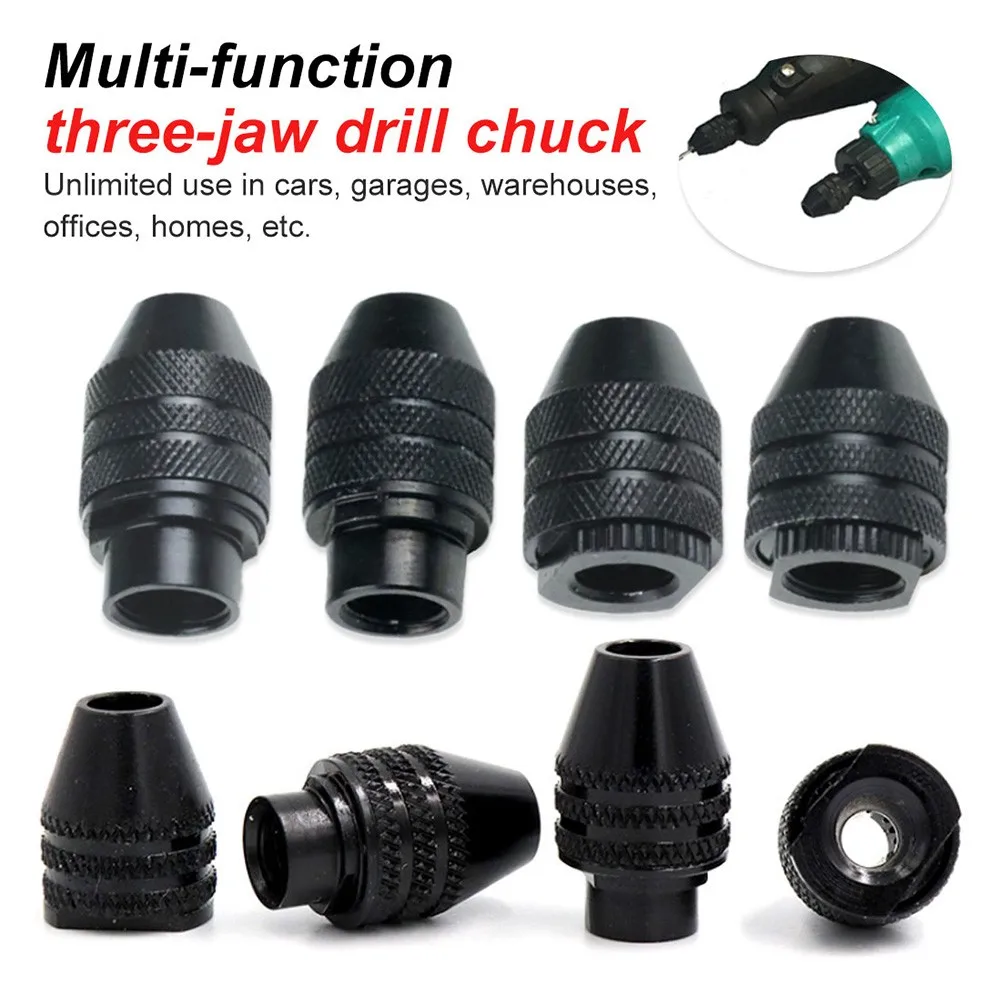 Keyless Drill Chuck For Mini Rotary Devices Accepting 1/32 To 1/8 Shank Accessories And Supporting 0.3-3.4mm Bit Diameter Range