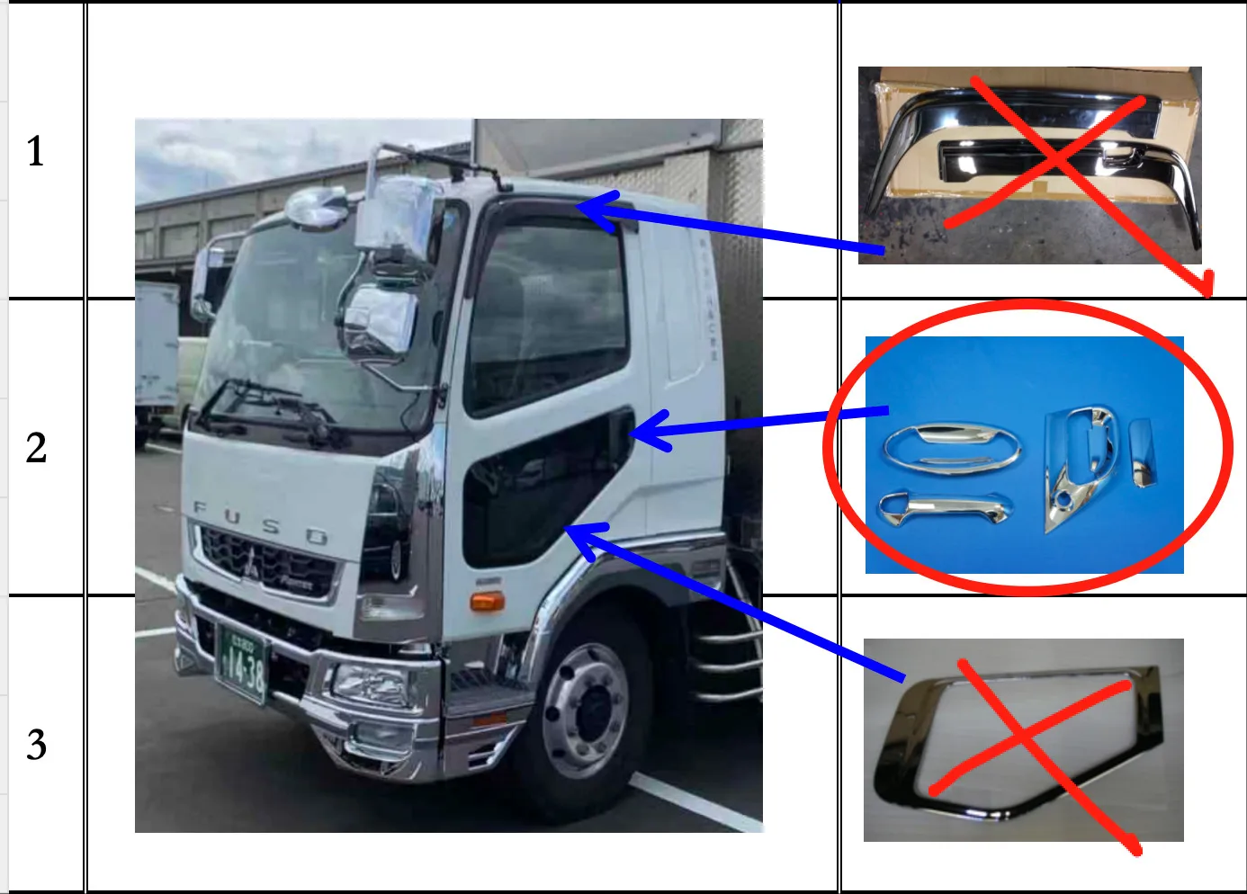 

FIT FOR MITSUBISHI FUSO FK FIGHTER TRUCK CHROME DOOR HANDLE COVER