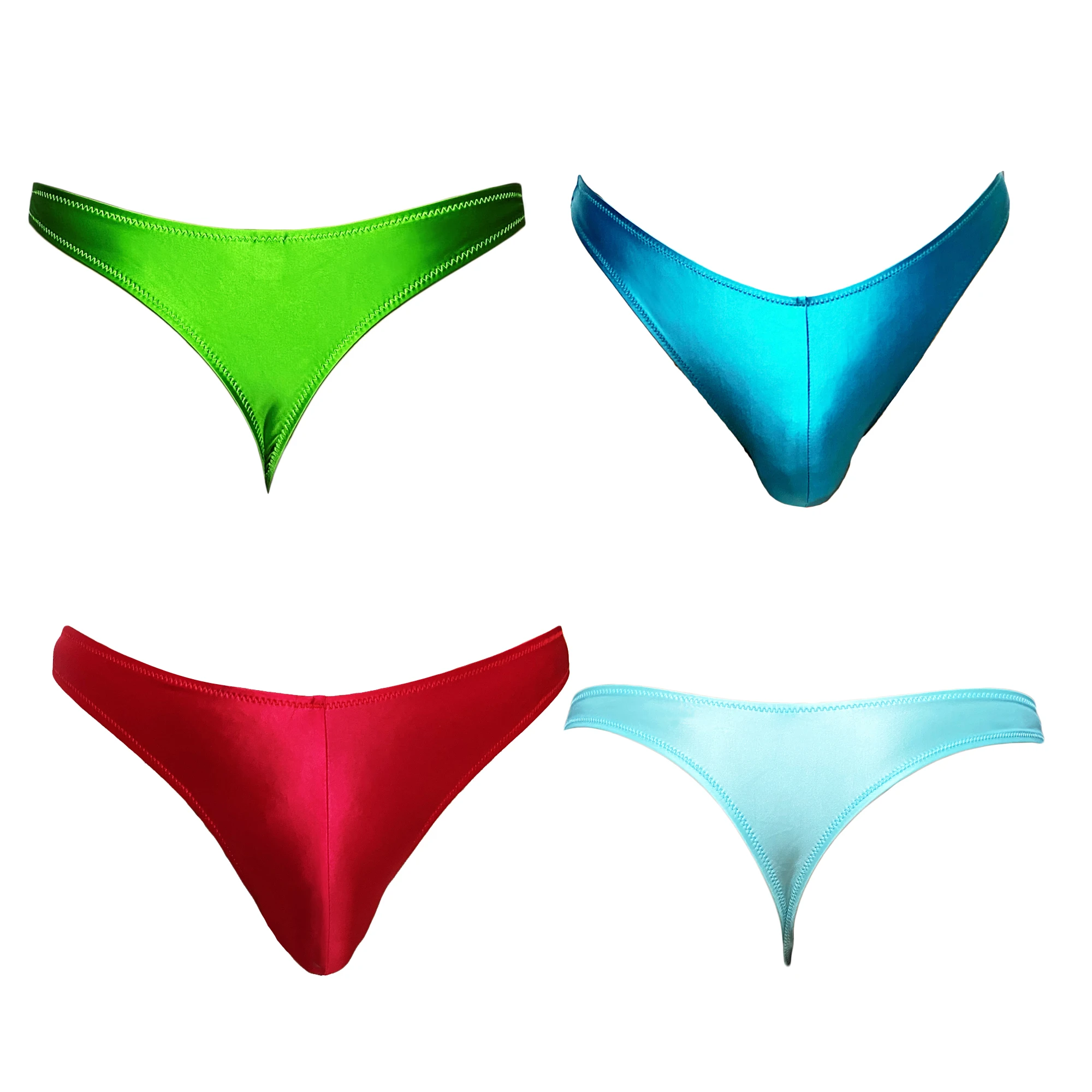 XClocKNYoung satin glossy men big sizeT-shaped trousers glossy bikini high split sexy sport swim pants bottoming underpants