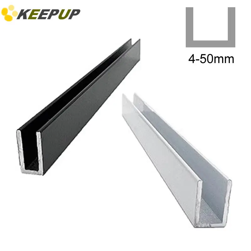 

Black U Channel Aluminum Profile Track Outer width 4-50mm Edging decorative strips Corrosion Resistant for DIY Furniture