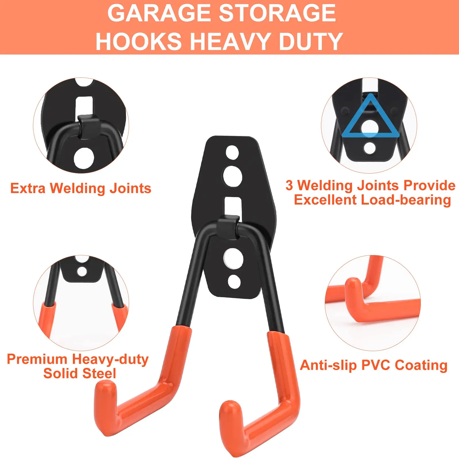 Strong Magnet Garage Hook, Nail Free Installation, High Load-Bearing, Anti Slip, Waterproof, Suitable for Gardening Tools, 43mm