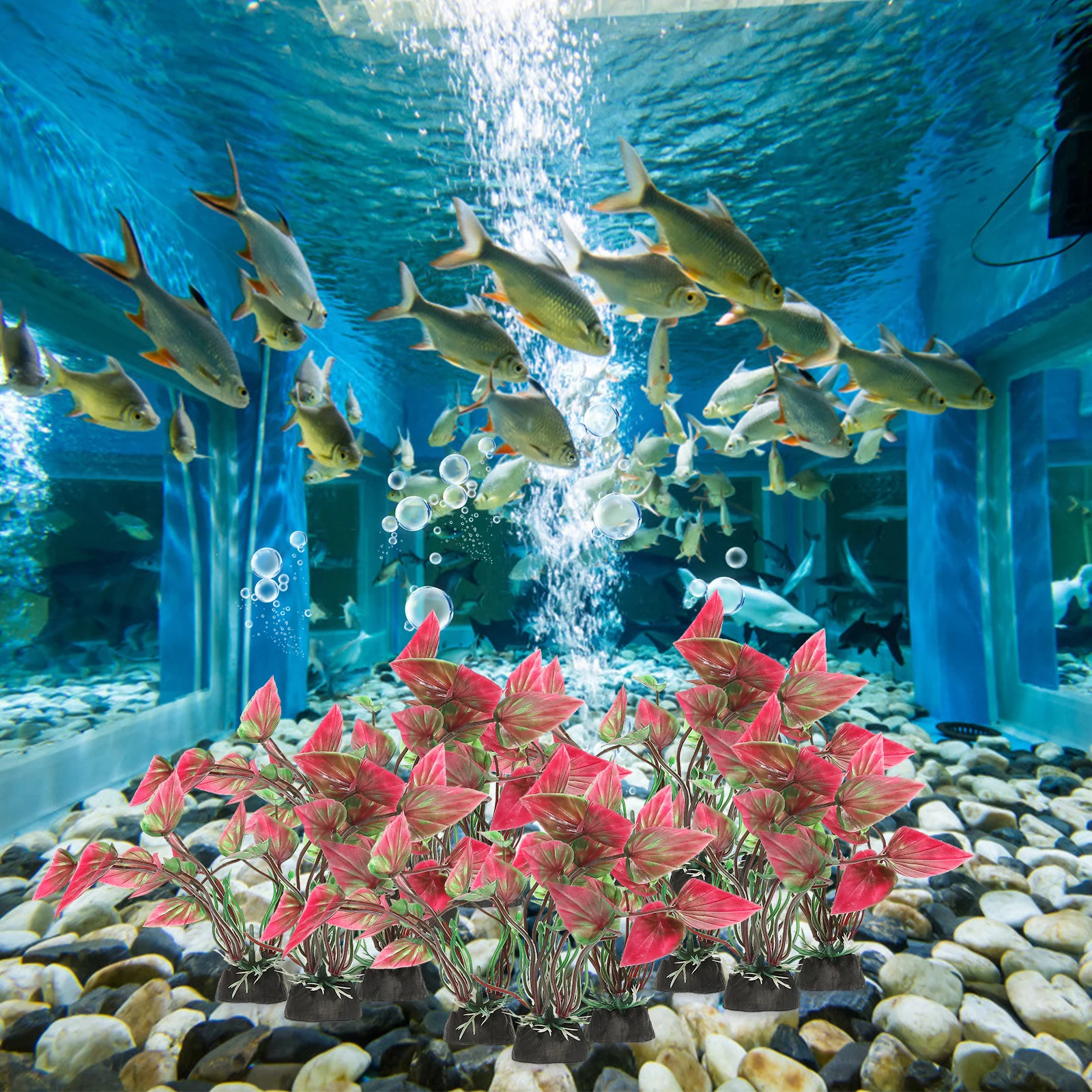 

20pcs Water Grass Decorative Faux For Fish Tank Artificial Aquarium Lifelike Fish Plants Small Fake Plants Wear Resistant