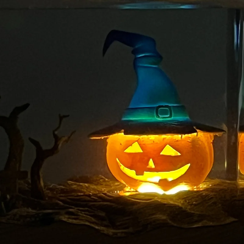 Night light ornament Halloween pumpkin dead wood popular modern creative crystal epoxy resin crafts