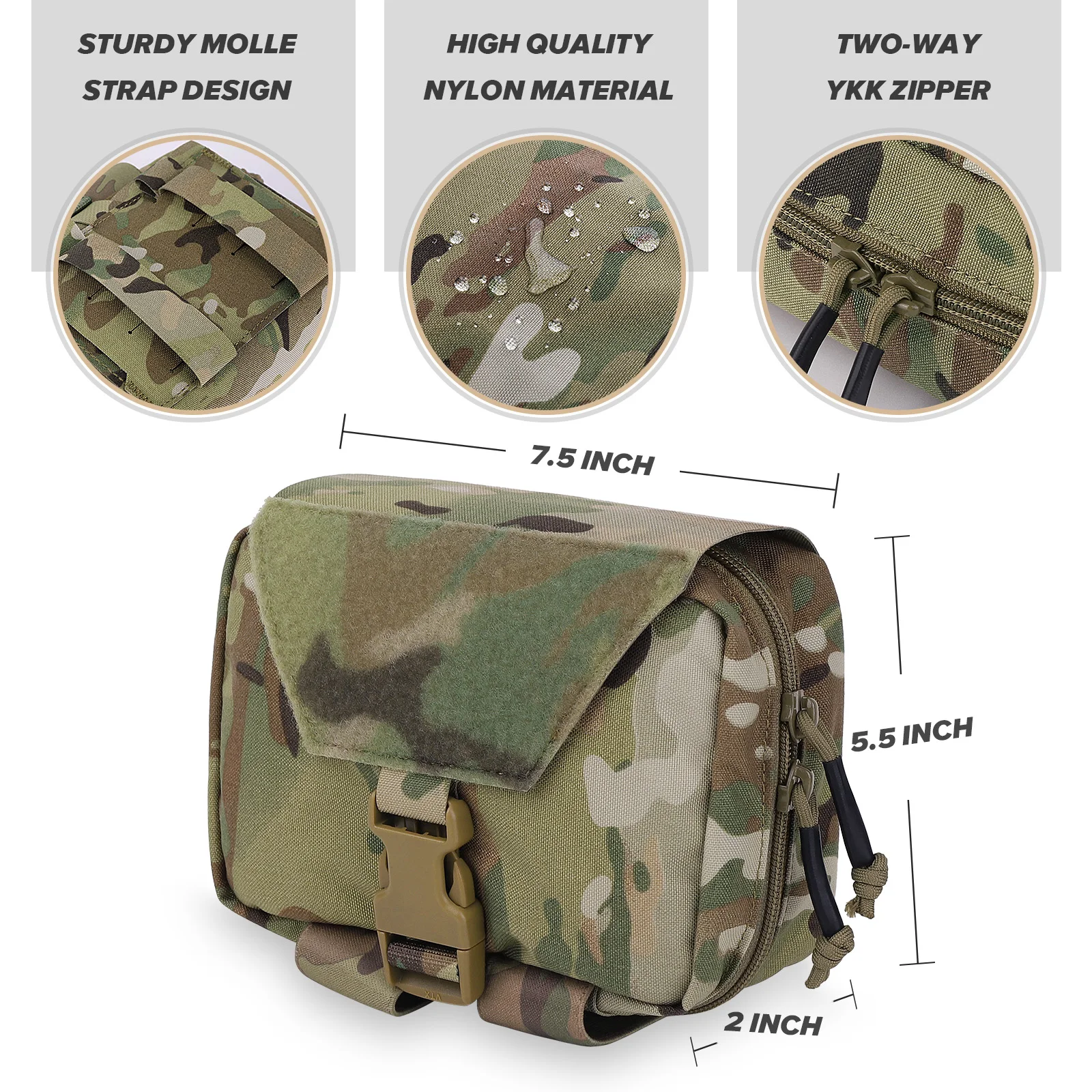 KRYDEX Tactical Tear Off Rip Away IFAK Pouch First Aid Medical Pouch MOLLE EMT Holder  Outdoor Trauma Kit Survival Bag view 4