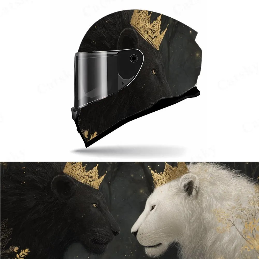 

Stunning Onyx - lion Motorcycle Helmet PVC Protective Sticker, Motorcycle Helmet Exterior Decorative Accessory, Waterproof & Sel