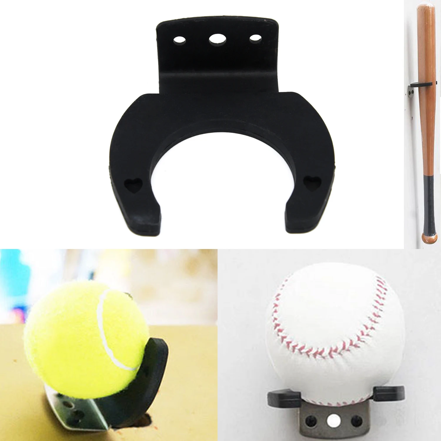 Vertical Tennis Baseball Bat Softball Racket Wall Mount Holder Rack Display Storage Organizer For Home Office Sports Equipment