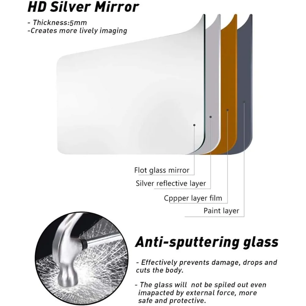 Large Freestanding Arched Floor Mirror, 63x24 Full-Length Wall Mirror for Hanging or Leaning, Stylish Home Decor