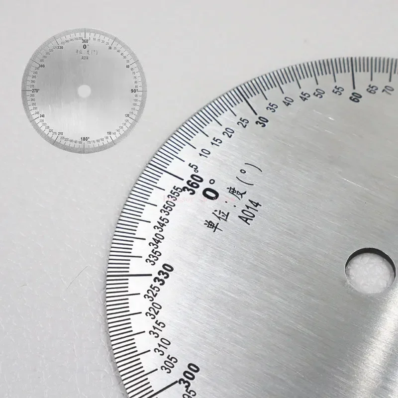 Dial stainless steel Angle dial 360 degree protractor round accessories 90x8x2mm