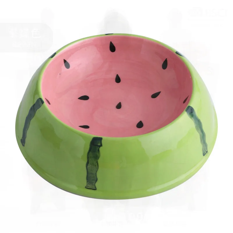 

Ceramic Cat Bowl Anti-Skid Anti-Knock Food & Water Dish Cute Fruit Design Pet Supplies for Cats And Dogs