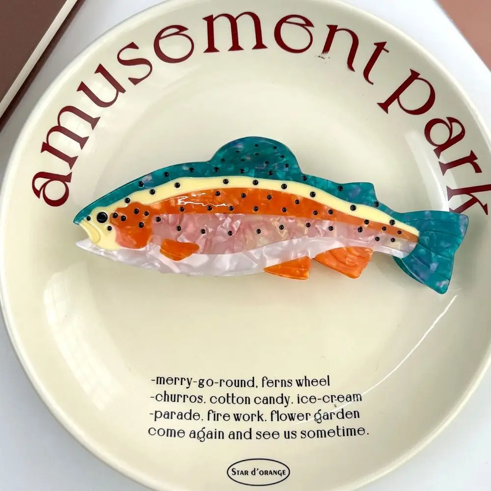 

Marine Organism Ocean Sardine Hair Clip Geometry Hairpin Large Hair Claw Shark Clip Hair Accessories Acetate Grab Clip Travel