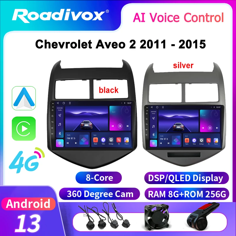 

roadivox Android Car Radio for Chevrolet Aveo 2 2011 - 2015 GPS Navigation Video Stereo Screen Multimedia Player Carplay 4G