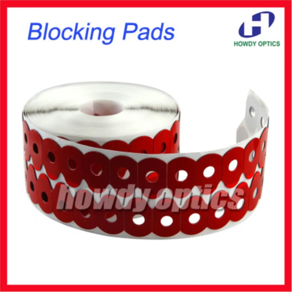 Quality Red Optical Eyeglasses lens edging adhesive blocking pad accessories Size 17 18 21 24mm 1000pcs/roll