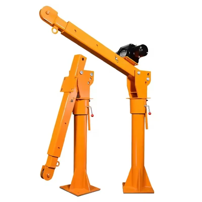 Grue de levage hydraulique à cadre robuste et solide en acier épaissi pour les travaux de levage de composants de quincaillerie sur chantier de construction