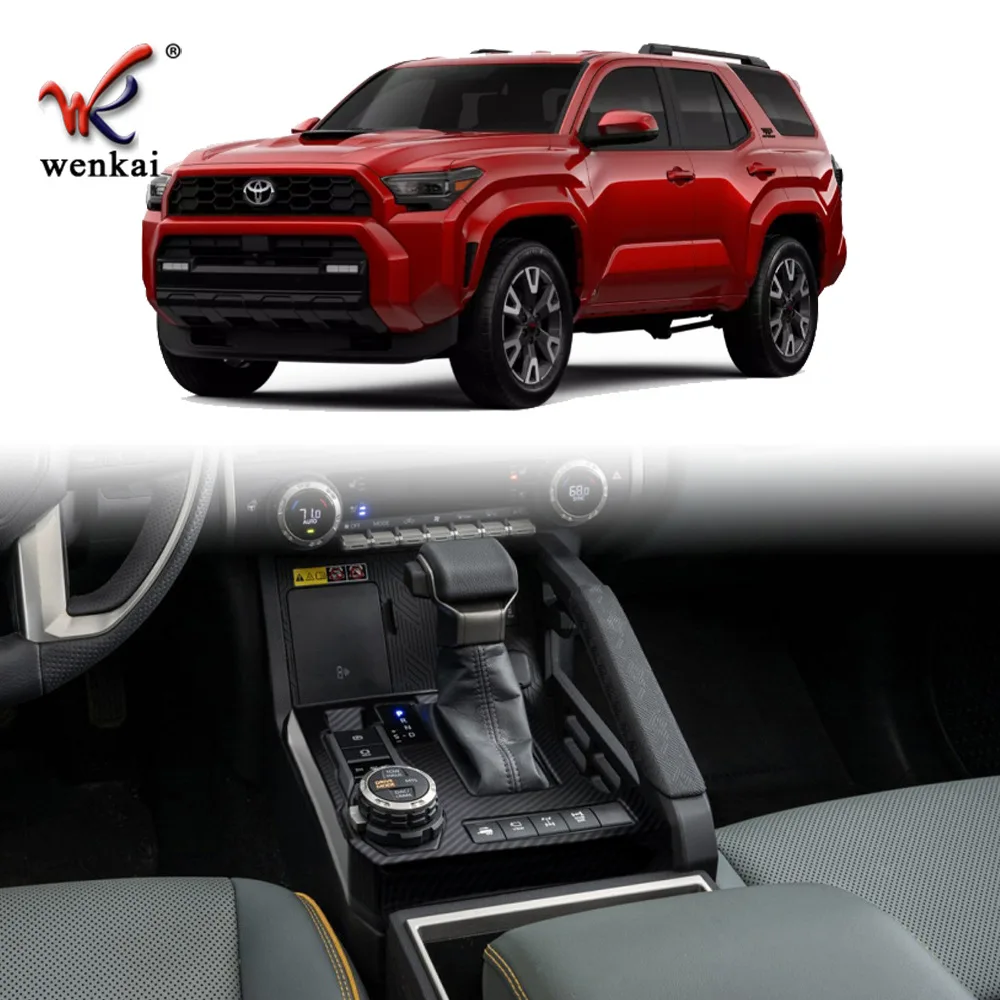 

For Toyota 4Runner 2025 2026 Car Accessories Carbon Fiber Style Gear Shift Panel Center Console Cover Trim Frame