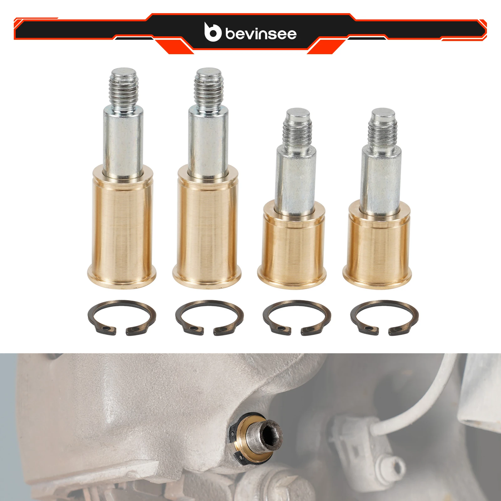 

BEVINSEE Front Brake Caliper Guide Bushings for BMW E90 E91 E92 E93 E60 E61 E63 E64 E82 Z4 E89 X1 E84, Replace for 34116758707