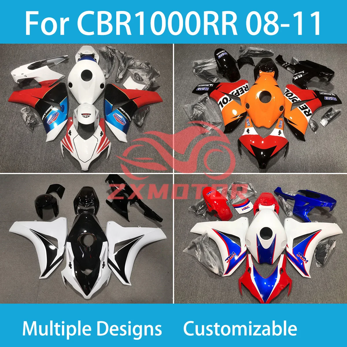 Moto Cross Fairng Kit CBR 1000RR 08 09 10 11 Motorcycle Fairings for Honda CBR 1000 RR 2008 2009 2010 2011 New