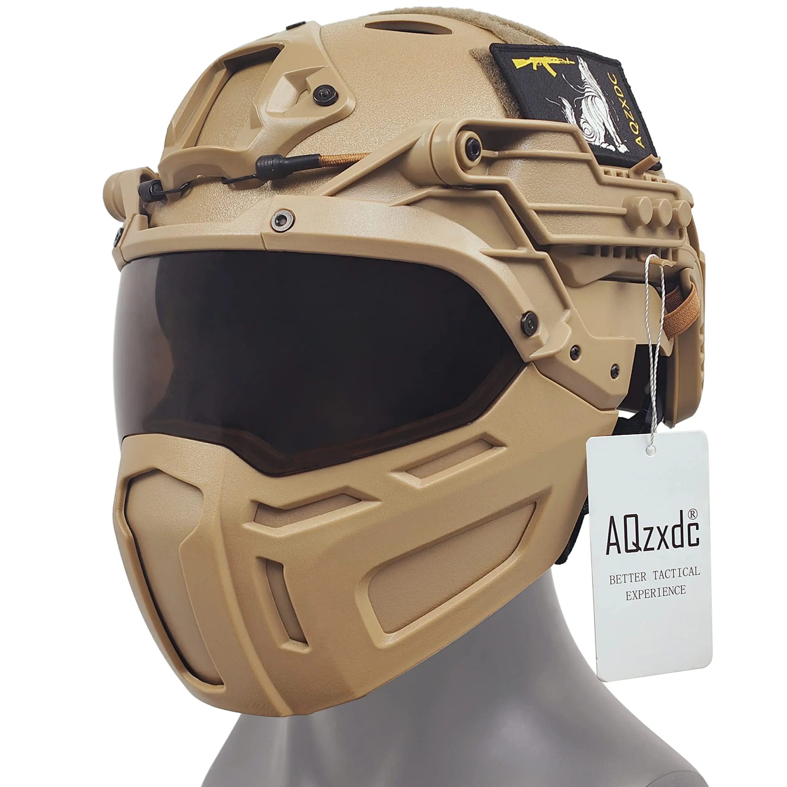 Fast Tactical Fast Helmet Set with Airsoft Protection Half Face Mask and Visor for BB Gun Paintball Military CS Game