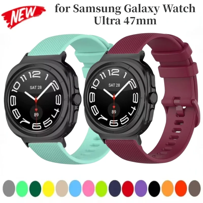 

Silicone Strap for Samsung Galaxy Watch Ultra 47mm Comfortable Textured Bracelet for Samsung Watch Ultra 47mm Correa Wristband