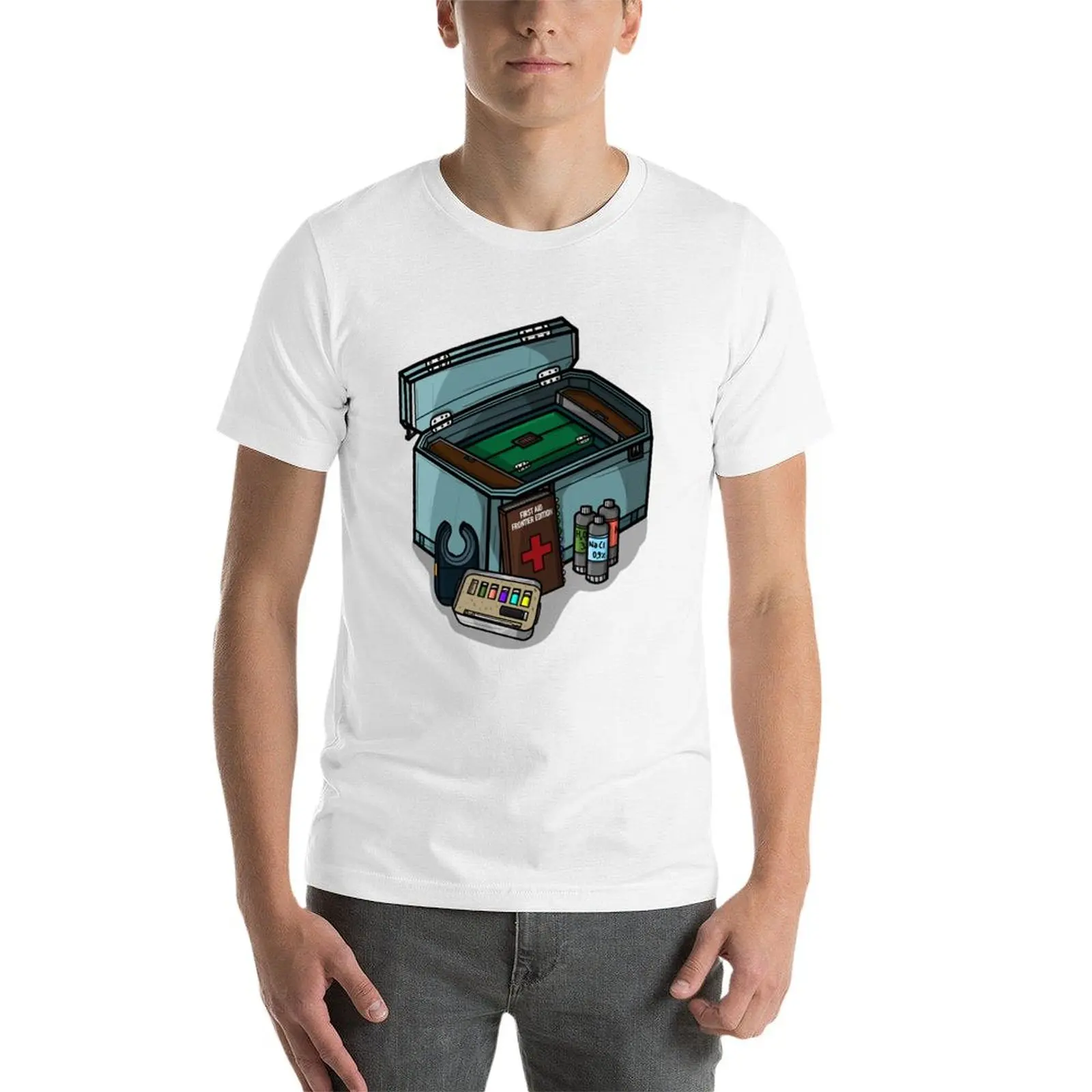 من أجل - رجل رجل أسود عادي Rimworld للتي شيرت الصناعي حزمة قمصان الطب تي شيرت مضحك القطن القطن