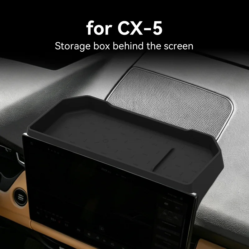 For 2026 Mazda CX-5 LHD Behind Navigation Screen Silicone Storage Box Dashboard Hidden Organizer Tray Car Interior Accessories