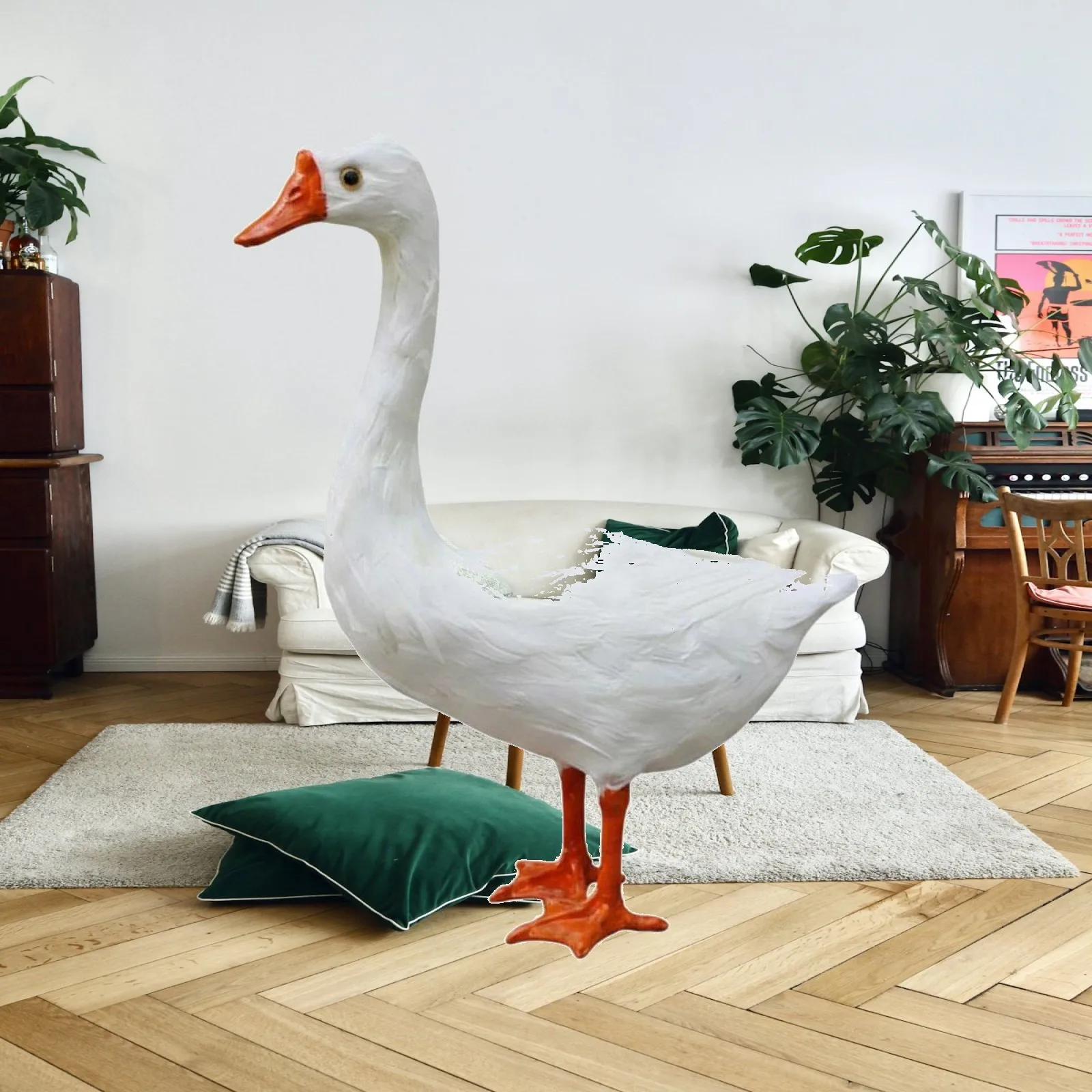 Large Medium Small Simulation Goose Model for Creative Porch Goose Accessories and Garden Decor