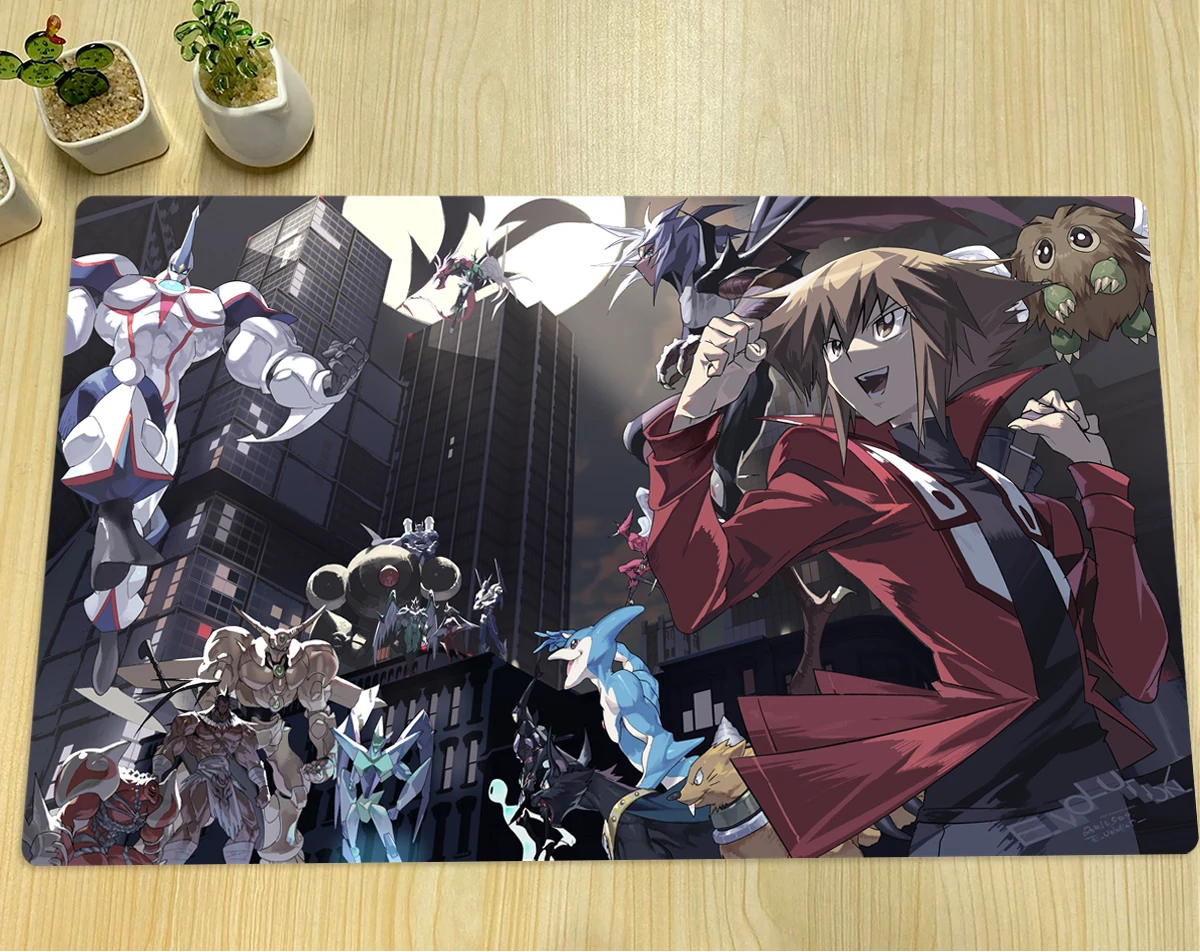 YuGiOh GX Playmat Elemental HERO Neos Jaden Yuki TCG CCG Mat Board Game Trading Card Game Mat Rubber Mouse Pad Desk Mat Free Bag