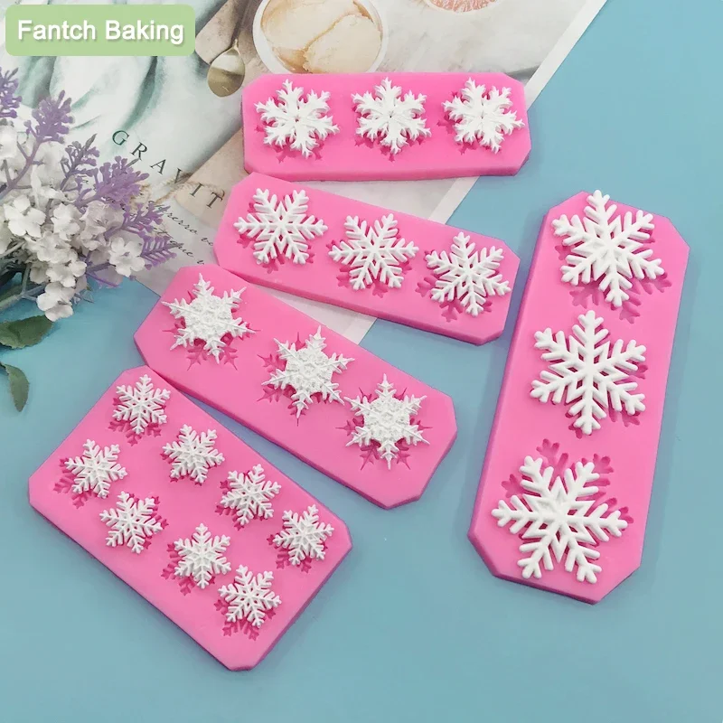 Christmas Cake Decorations Snowflake Lace Chocolate Party Winter Gift DIY  Baking Cooking Decorating Tools Silicone Mold