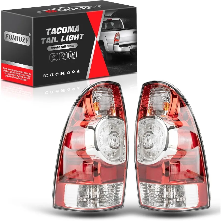 

Задние фонари в сборе, совместимые с Tacoma 20052015, задний хромированный задний фонарь, крышка объектива заднего фонаря для левого водителя и правого P