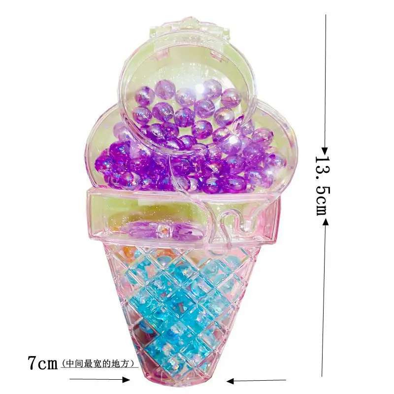 1pcs Children's Play House Ice Cream Shape Beading Gift Box Toys DIY Handmade Bracelet Necklace Jewellery Girls Birthday Gift