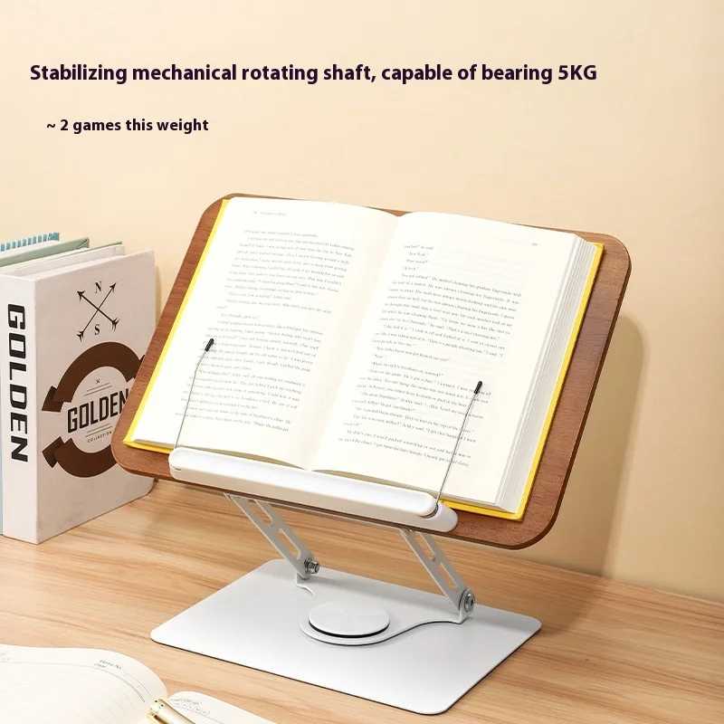 Solid Wood Reading Rack Adjustable Rotating Desktop Stand for Students and Kids Oak Book Holder Book Reading Stand Laptop stand