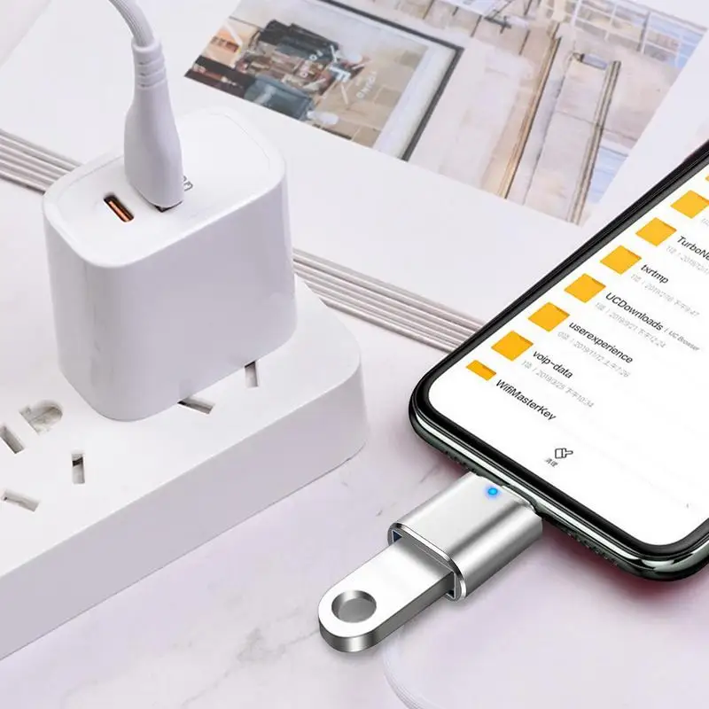 2023 New LED USB 3.0 To Type C Adapter OTG USB-A ToUSB Type-C Female Connector For Smart Phone Adapters