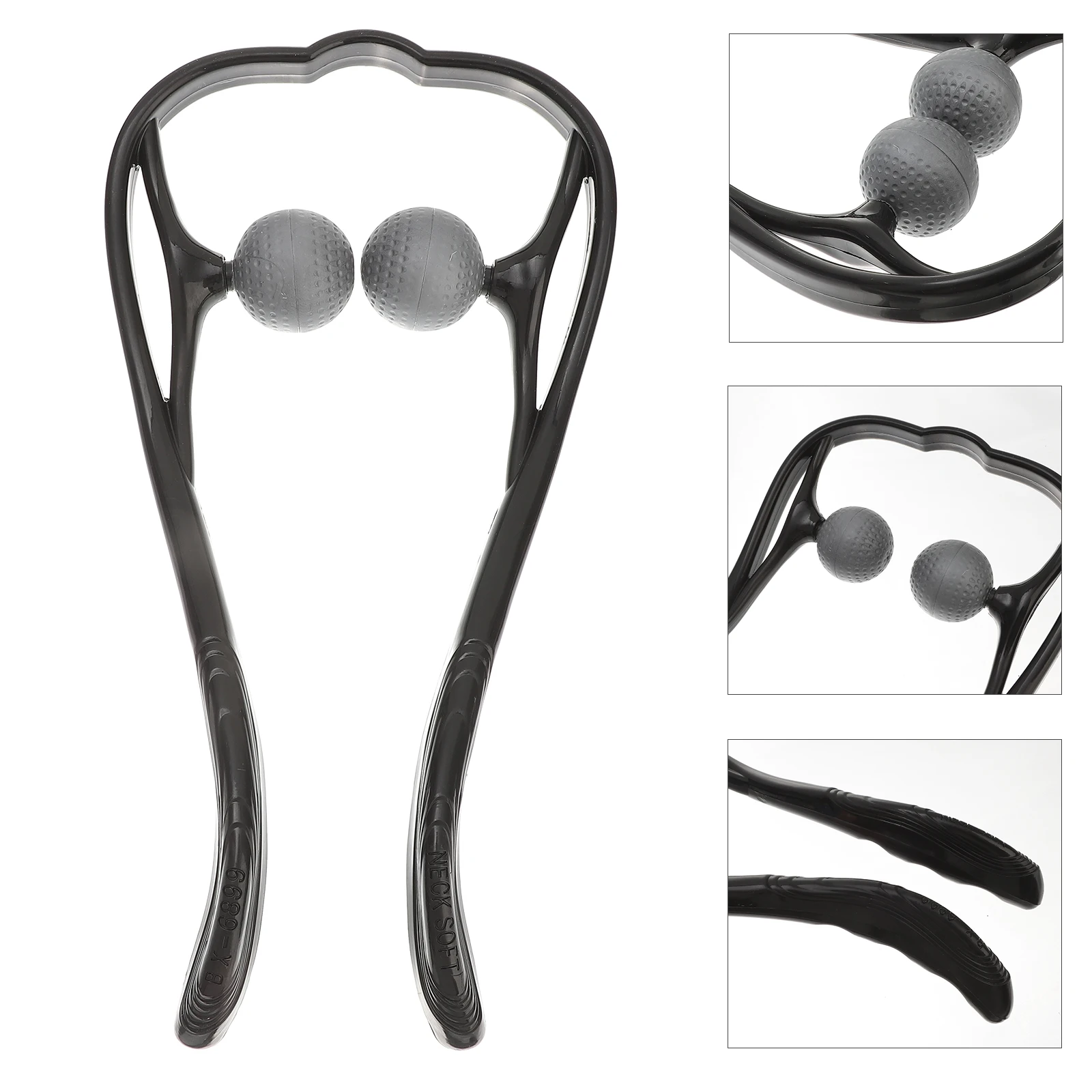 

Neck Massager Manual Massage Tool for Neck Pain Relief Portable Handheld Vibration Pulse Ergonomic Design PP TPR Material