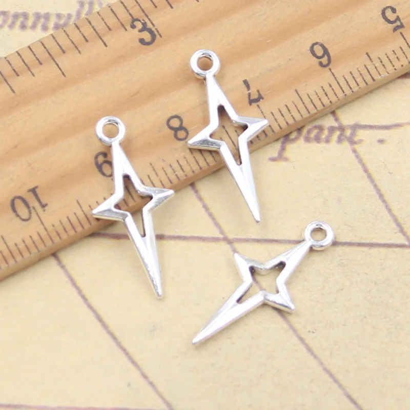 30pcs Charms North Star 23x10mm Tibetan Silver Color Pendants Antique Jewelry Making DIY Handmade Craft