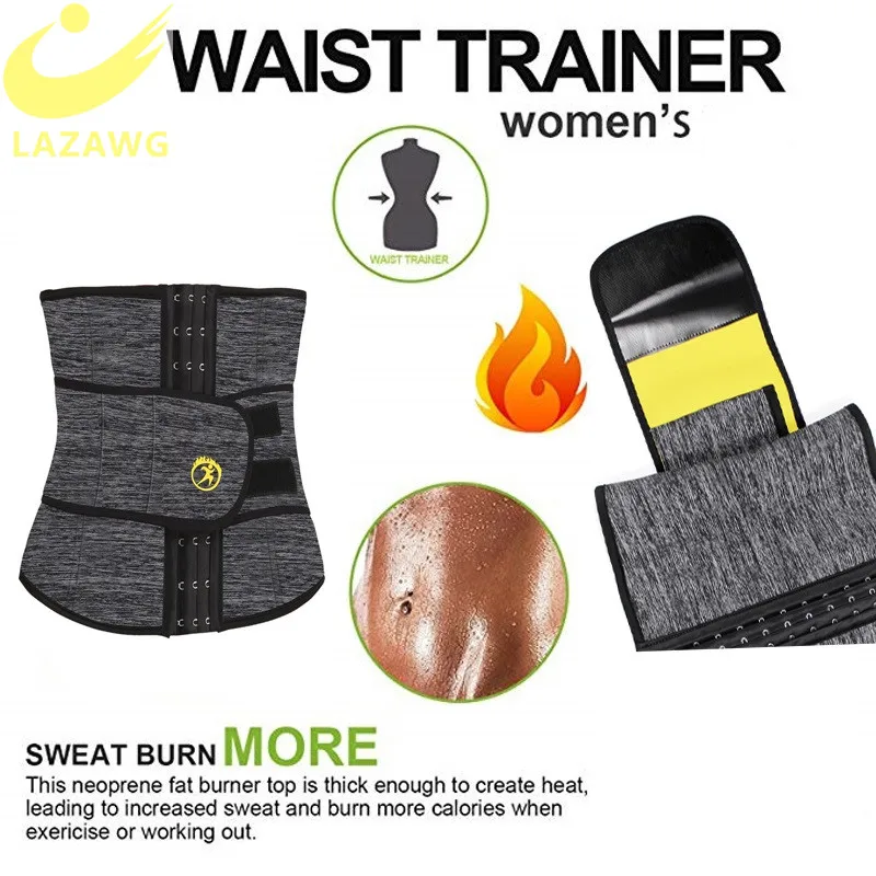 LAZAWG Women Waist Trainer Neoprene Belt Weight Loss Cincher Body Shaper Tummy Control Strap Slimming Sweat Fat Burning Girdle