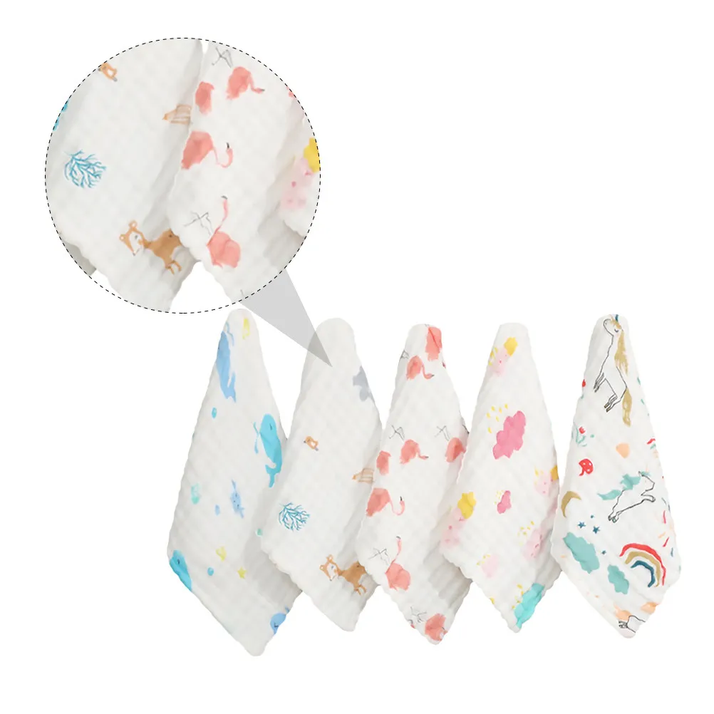 

Набор из 5 детских слюнявчиков-полотенец для новорожденных, впитывающие салфетки для лица, легкие, удобные для путешествий, подарки