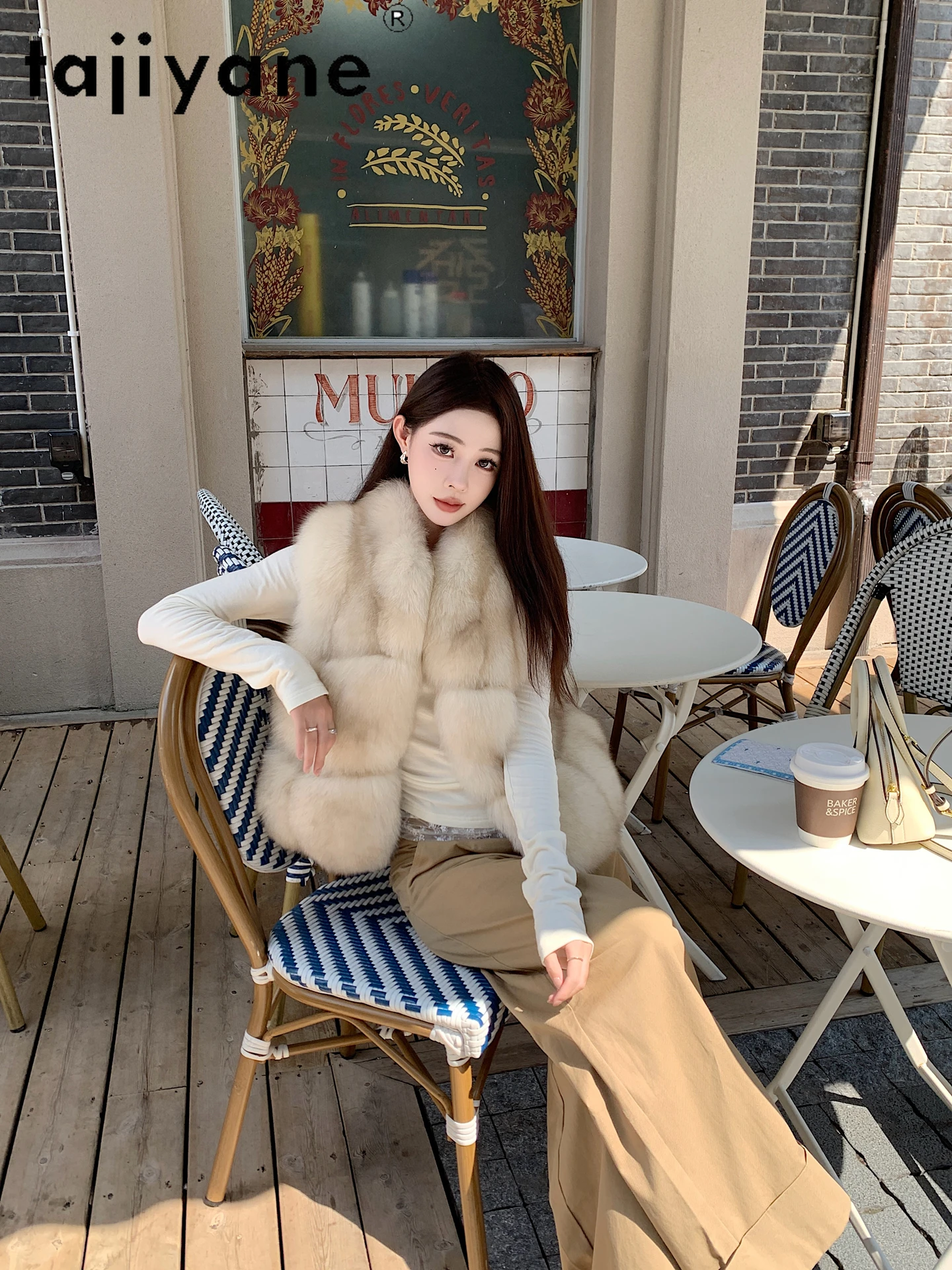 TAJIYANE 100% 천연 여우털 조끼 여성용 럭셔리 민소매 리얼 퍼 코트 2025 겨울 의류 짧은 조끼 여성용