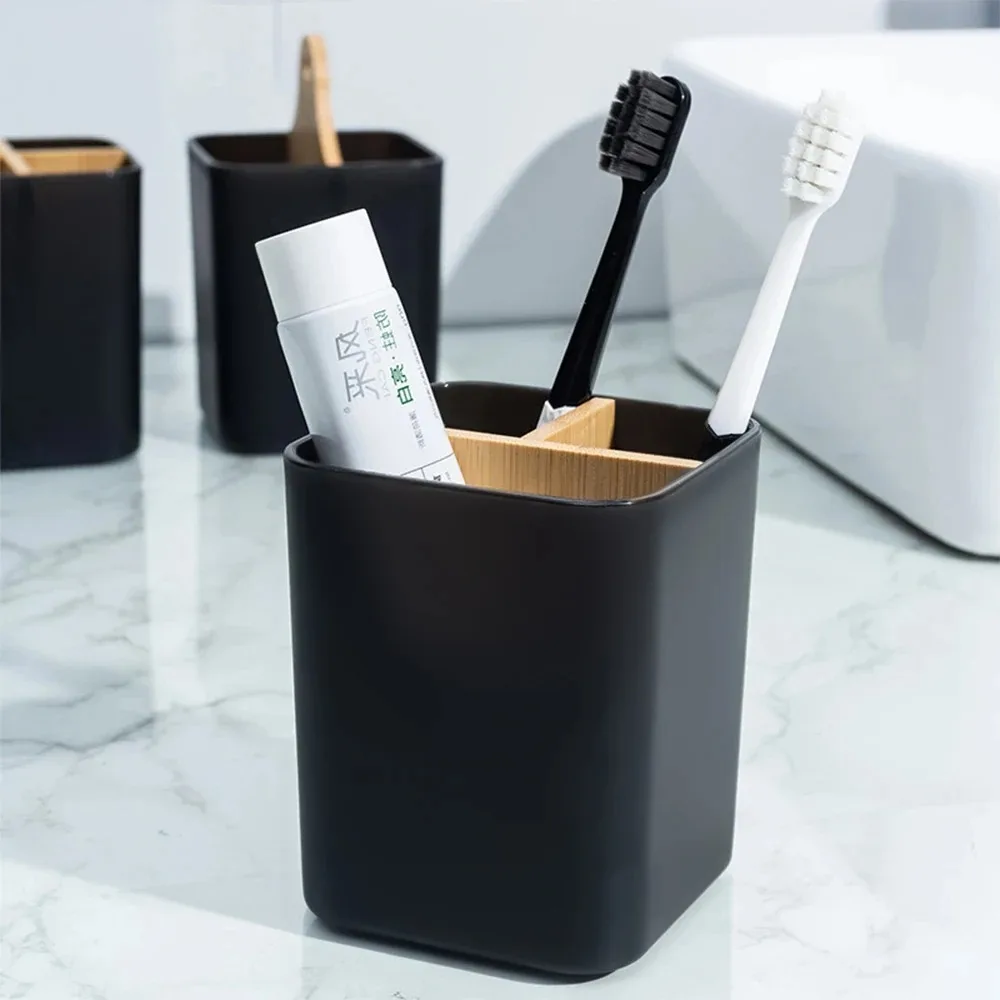 Electric Toothbrush Holder For Bathroom Toothpaste Bamboo Toothbrush stand Makeup Brush Storage Box Bathroom Accessories