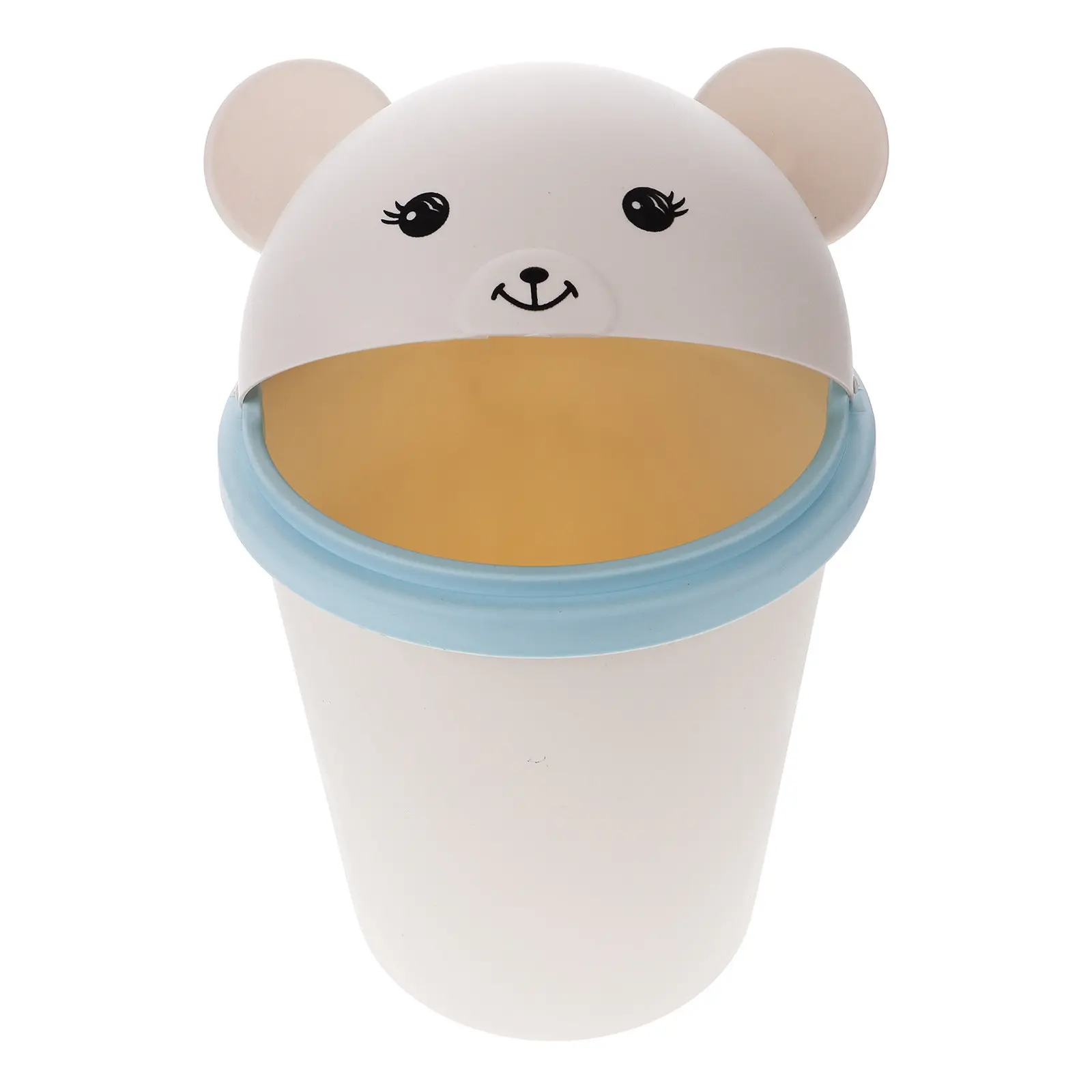 

Adorable Cartoon Mini Desktop Trash Can with Lid for Office Desk Home Dining Table Compact Plastic Waste Smell Control