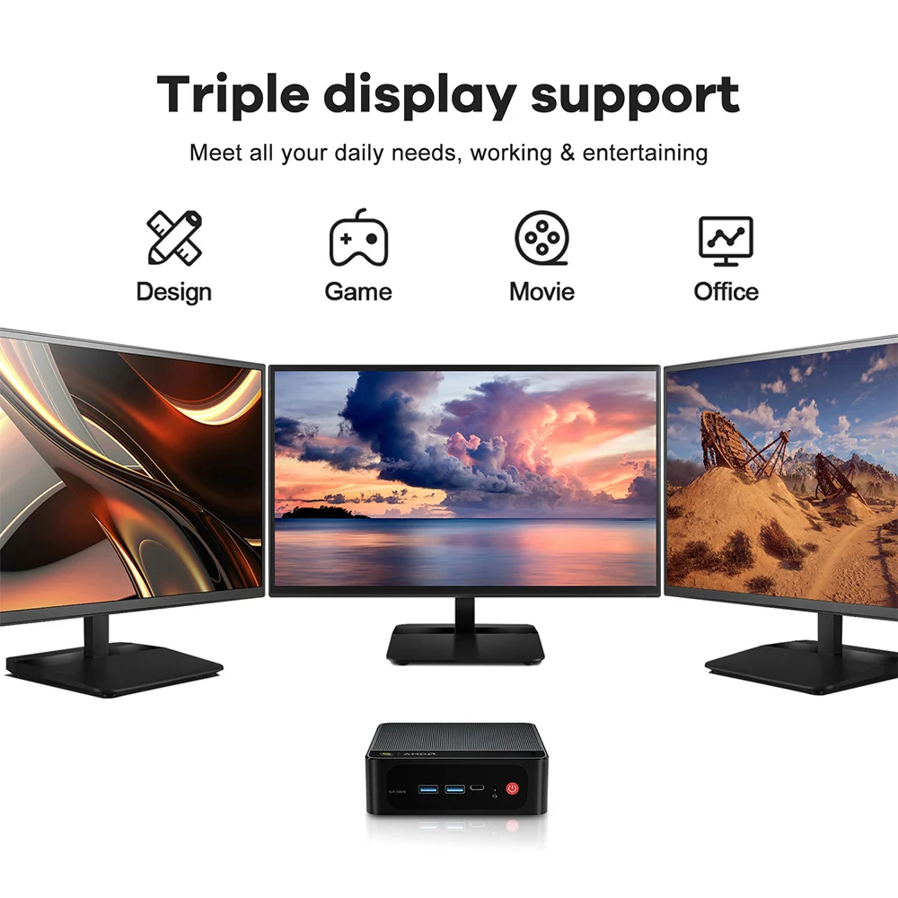 Beelink Mini PC SER5 Max AMD R7 7735HS Ryzen3 3200U R5 5500U 5625U 16G RAM 500G M.2 NVME SSD Type-C Gaming Mini Desktop Computer
