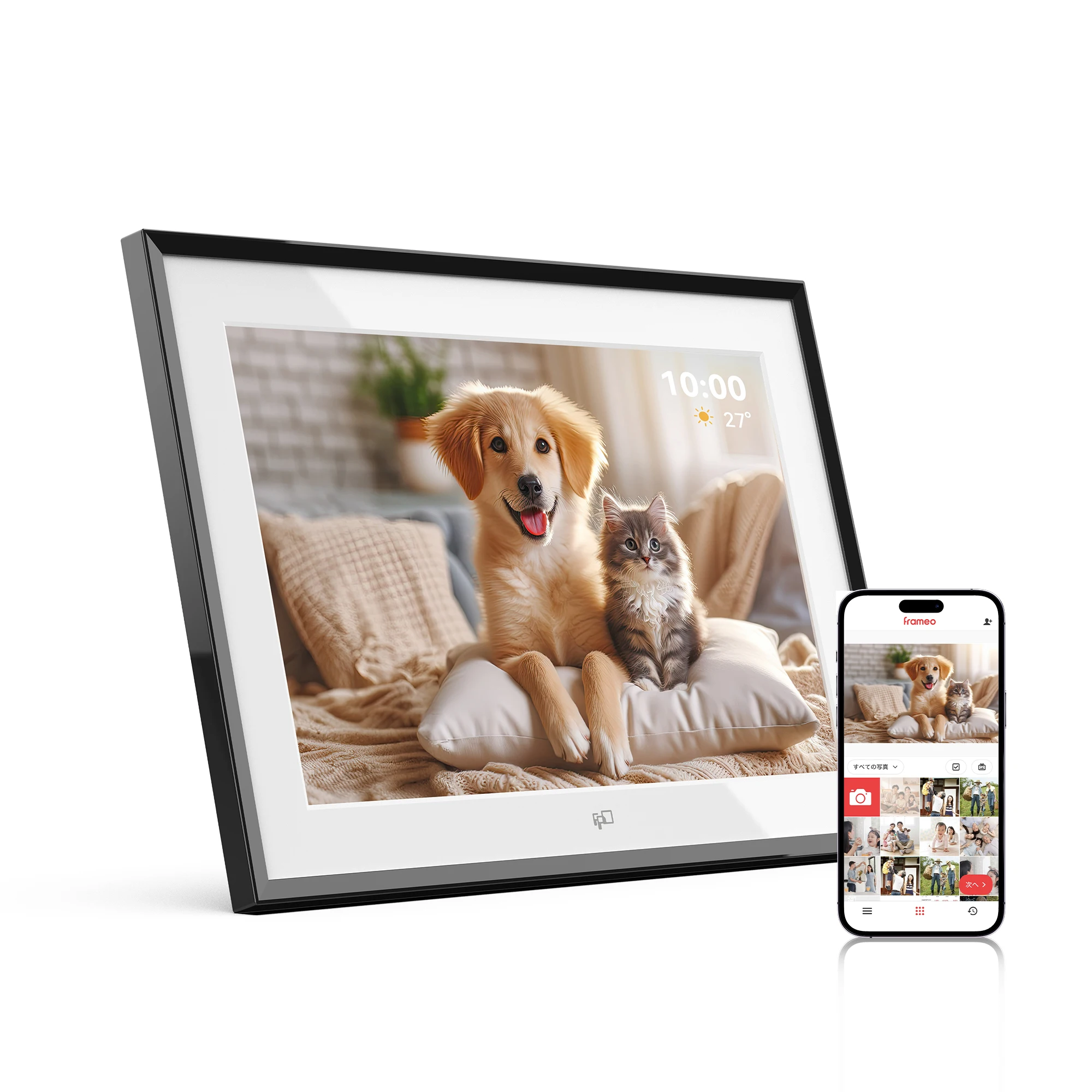 FPD デジタルフォトフレーム 10.1インチ IPSタッチパネル Wi-Fi対応 Frameoアプリ対応