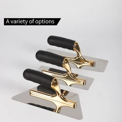 T50 Plaster Bricklaying Trowel Gold Stainless Steel Rubber Handle Skimming Plastering Trowel Wall Construction Tools Paint Tools