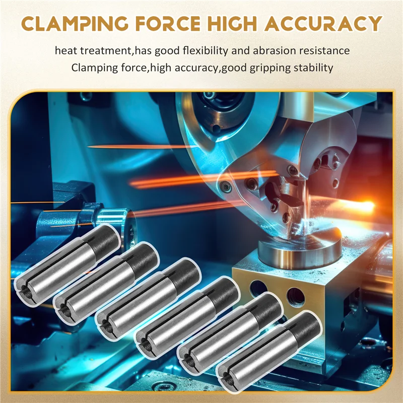 B45C 6Pcs 1/4 Inch To 1/8 Inch Cnc Engraving Bit Router Adapter Convert For Engraving Machine Tool